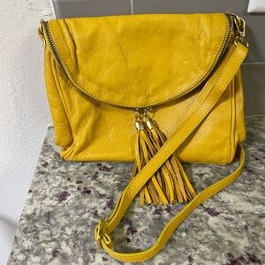Beautiful Yellow Genuine Leather Purse! Medium Size